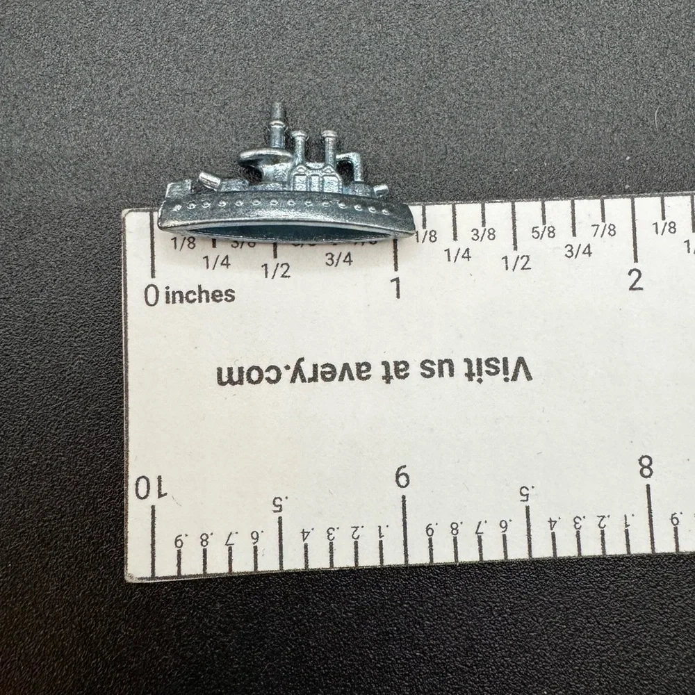 Miniature Monopoly Battleship Game Replacement Silver Ship Figurine